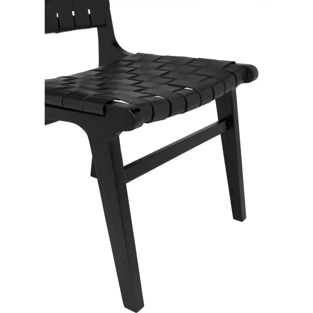 Dede Dining Chair, Leather, Black - LOOMLAN - Noir - Dining Chairs
