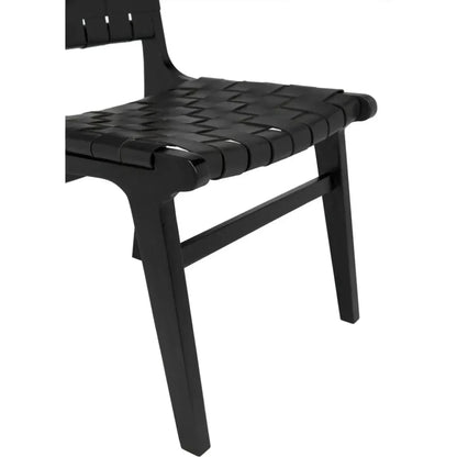 Dede Dining Chair, Leather, Black - LOOMLAN - Noir - Dining Chairs