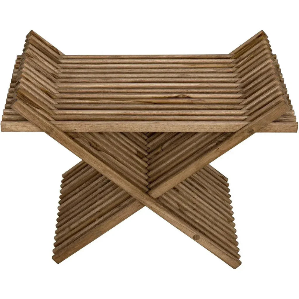 Dede Teak Wood Stool - LOOMLAN - Noir - Poufs and Stools