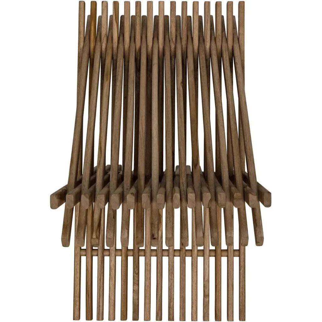 Dede Teak Wood Stool - LOOMLAN - Noir - Poufs and Stools