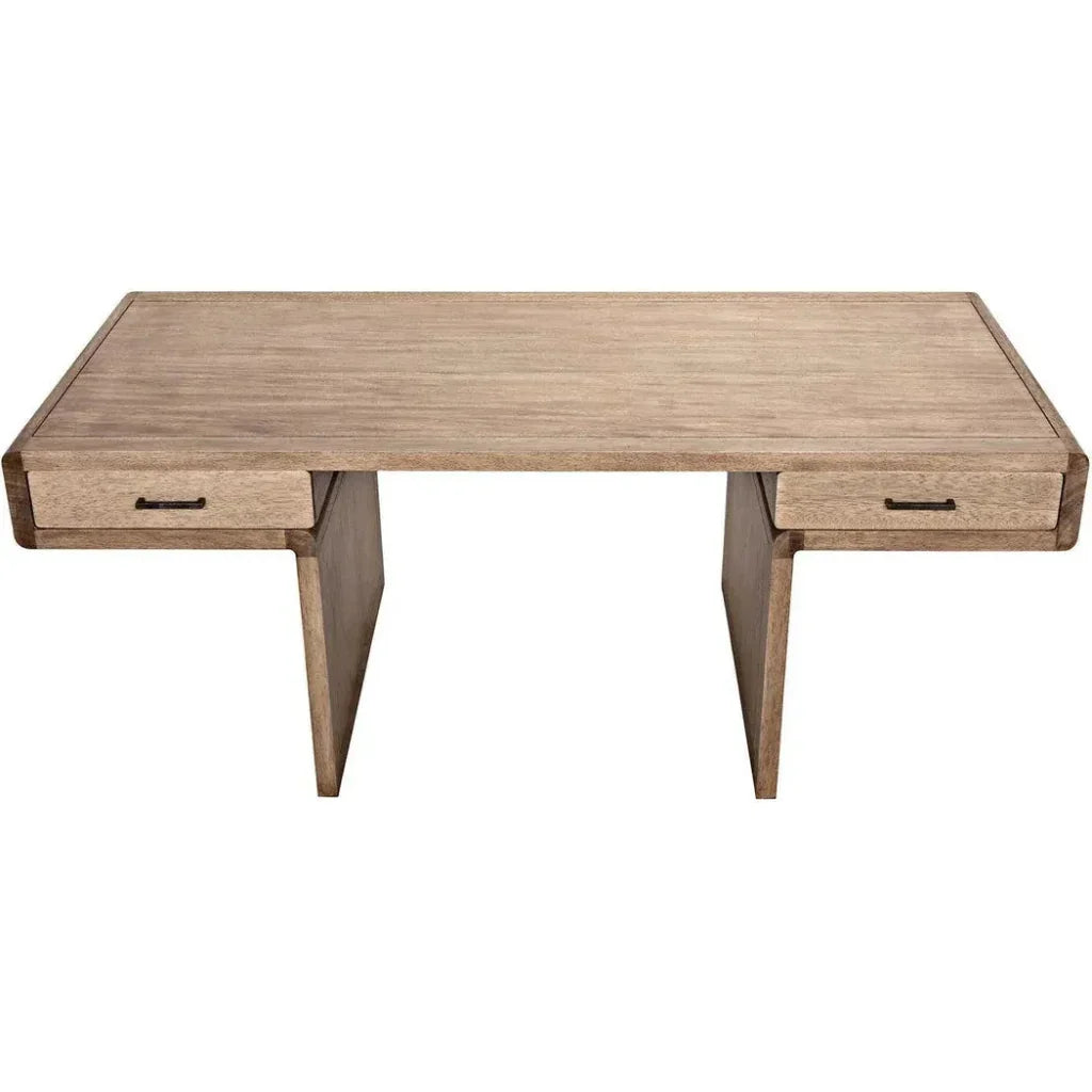 Degas Desk, Washed Walnut Wood Desk Drawers-Home Office Desks-Noir-LOOMLAN