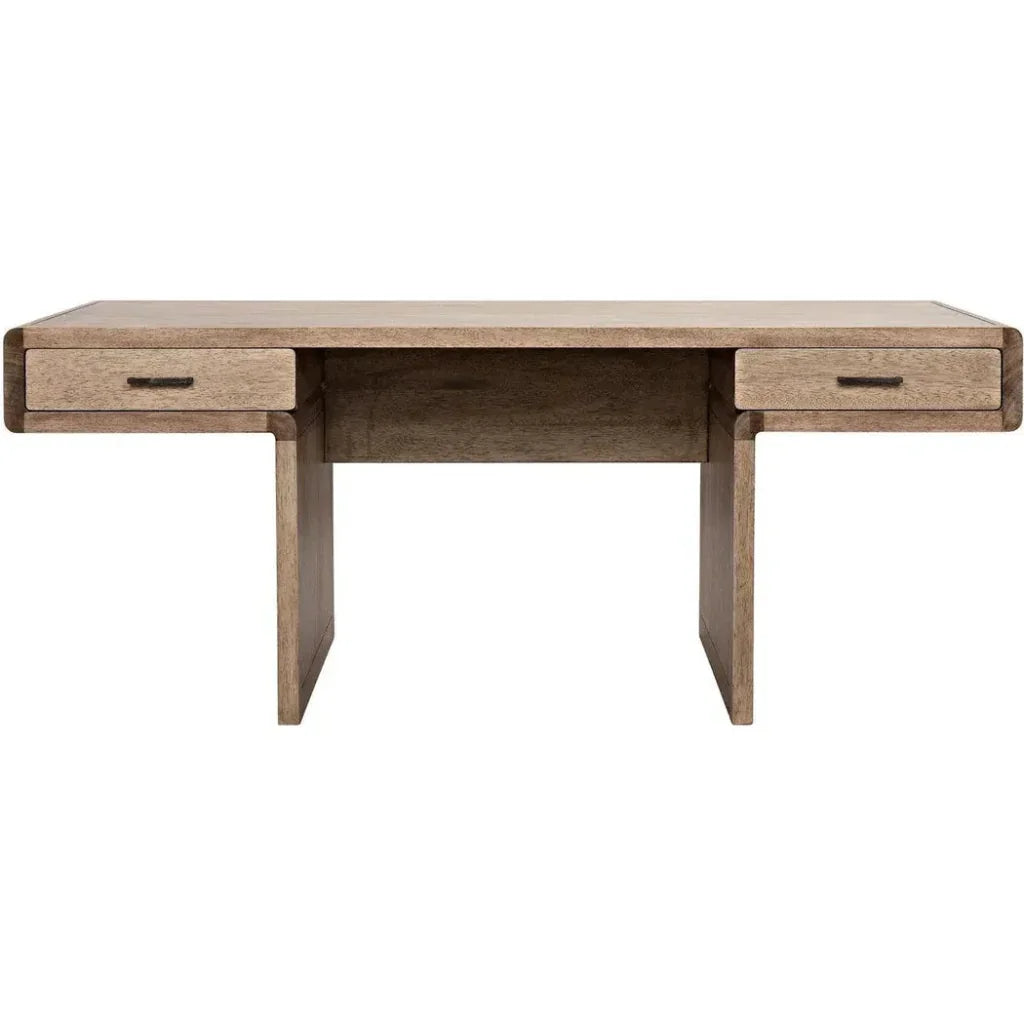 Degas Desk, Washed Walnut Wood Desk Drawers-Home Office Desks-Noir-LOOMLAN