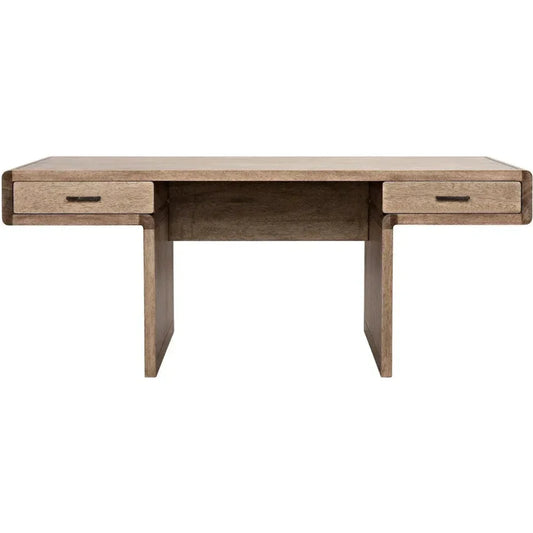 Degas Desk, Washed Walnut Wood Desk Drawers-Home Office Desks-Noir-LOOMLAN