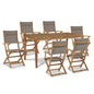 Del Ray Teak Patio Rectangular Dining Set 7PC-Outdoor Dining Sets-HiTeak-Taupe-LOOMLAN