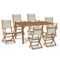 Del Ray Teak Patio Rectangular Dining Set 7PC-Outdoor Dining Sets-HiTeak-White-LOOMLAN