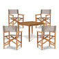 Del Ray Teak Patio Square Dining Set 5PC-Outdoor Dining Sets-HiTeak-Taupe-LOOMLAN