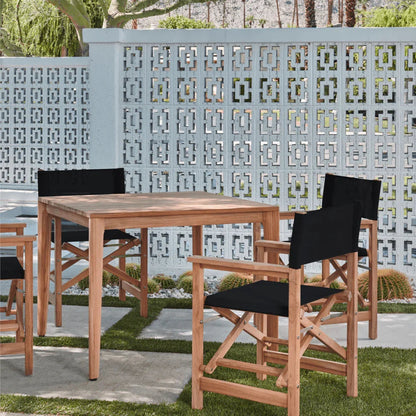 Del Ray Teak Patio Square Dining Set 5PC-Outdoor Dining Sets-HiTeak-LOOMLAN