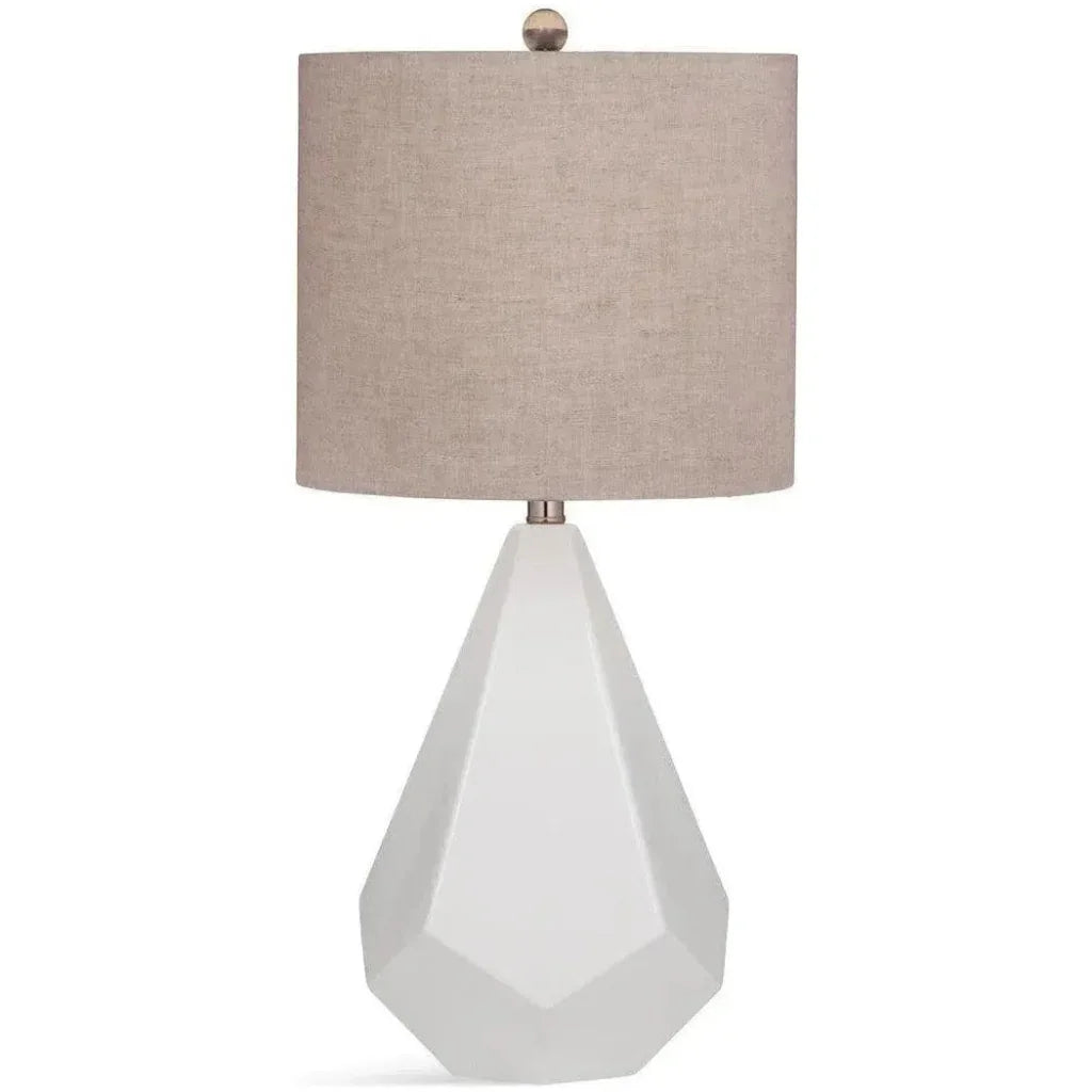 Delaney Ceramic White Table Lamp - LOOMLAN - Bassett Mirror - Table Lamps