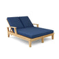 Delano Teak Double Reclining Sunlounger Sunbrella-Outdoor Cabanas & Loungers-HiTeak-Navy-LOOMLAN