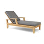 Delano Teak Reclining Sunlounger Sunbrella Cushion-Outdoor Cabanas & Loungers-HiTeak-Charcoal-LOOMLAN