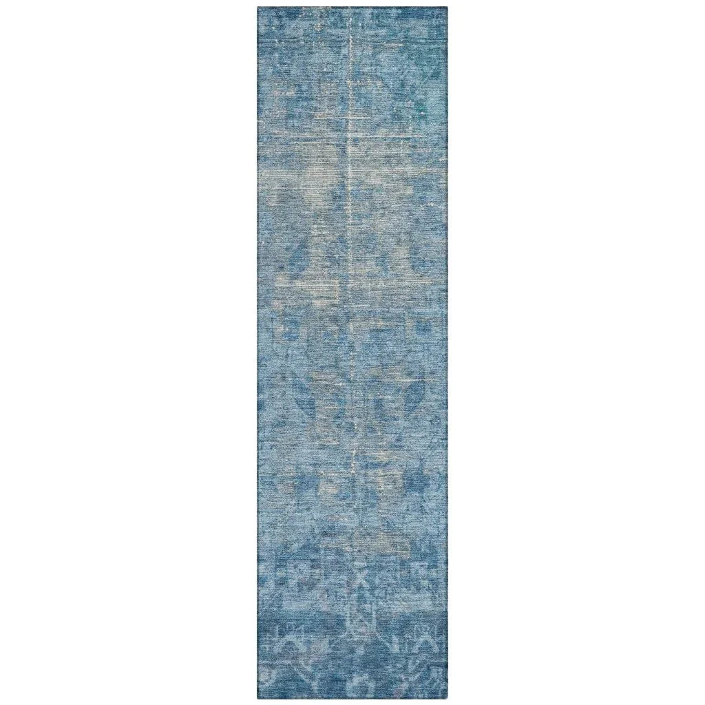 Delaura Blue Washable Indoor - Outdoor Rug - LOOMLAN - LOOMLAN Rugs - Outdoor Rugs