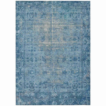 Delaura Blue Washable Indoor - Outdoor Rug - LOOMLAN - LOOMLAN Rugs - Outdoor Rugs
