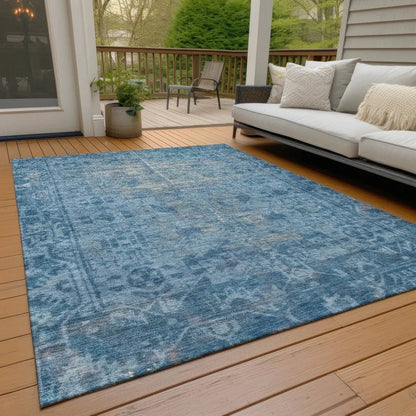 Delaura Blue Washable Indoor - Outdoor Rug - LOOMLAN - LOOMLAN Rugs - Outdoor Rugs