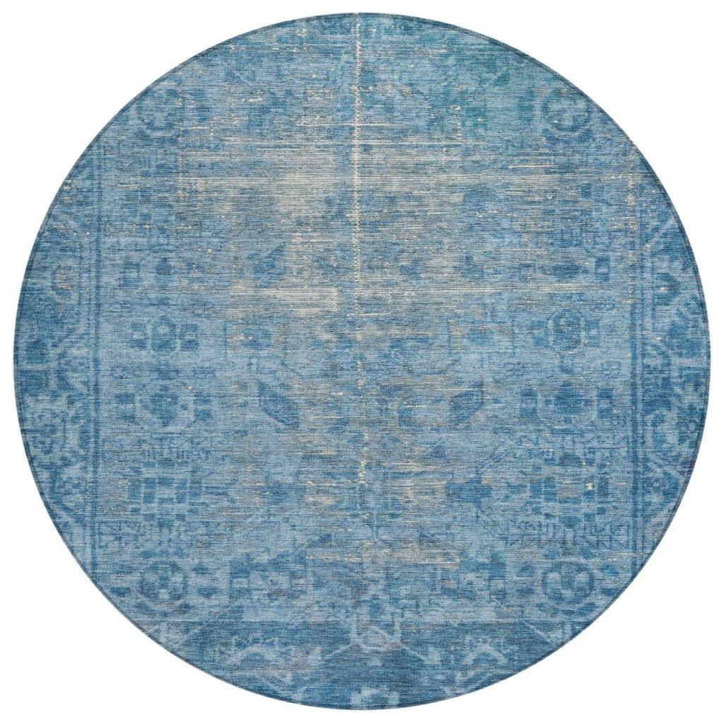 Delaura Blue Washable Indoor - Outdoor Rug - LOOMLAN - LOOMLAN Rugs - Outdoor Rugs