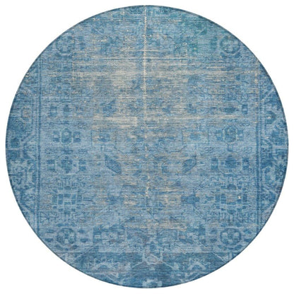 Delaura Blue Washable Indoor - Outdoor Rug - LOOMLAN - LOOMLAN Rugs - Outdoor Rugs