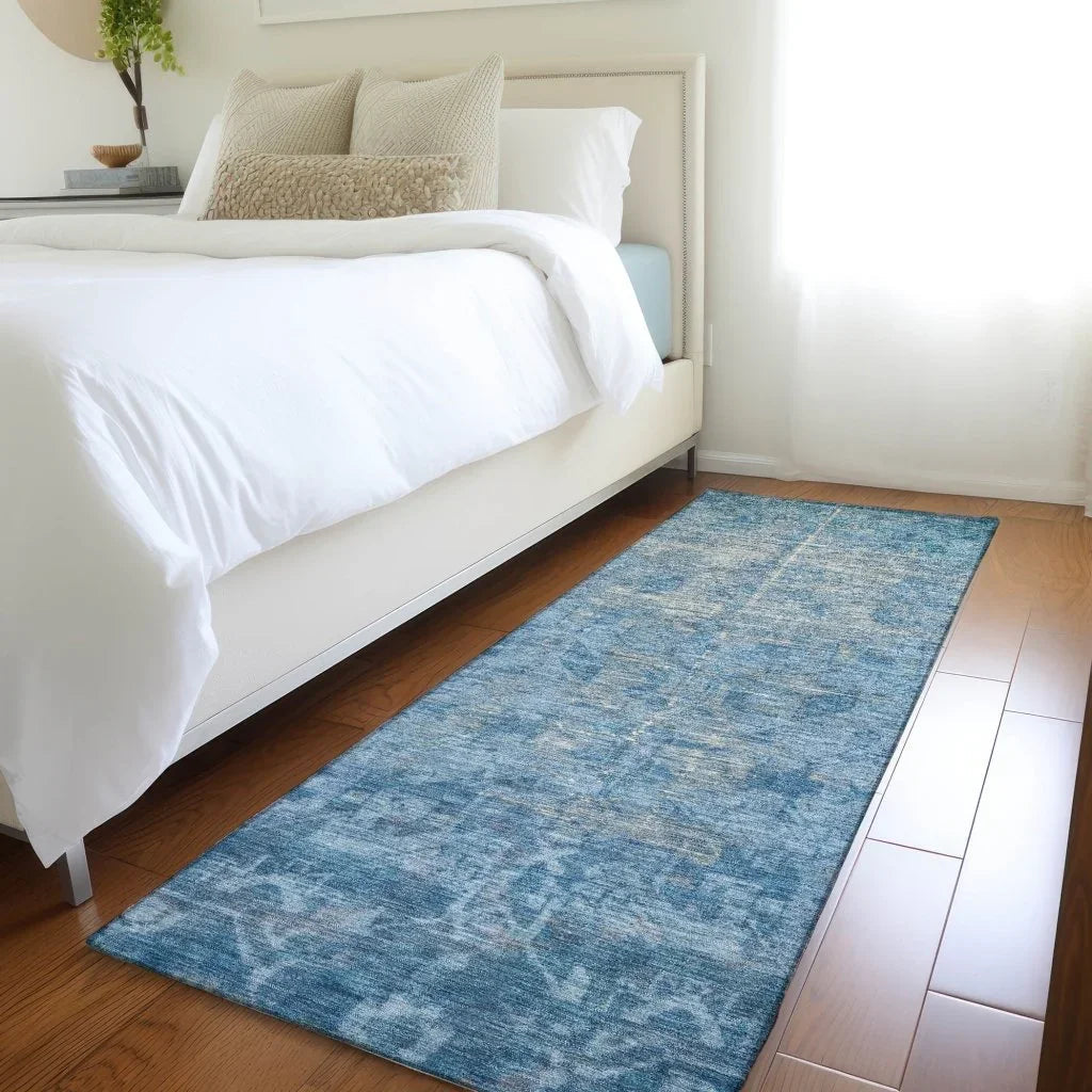 Delaura Blue Washable Indoor - Outdoor Rug - LOOMLAN - LOOMLAN Rugs - Outdoor Rugs