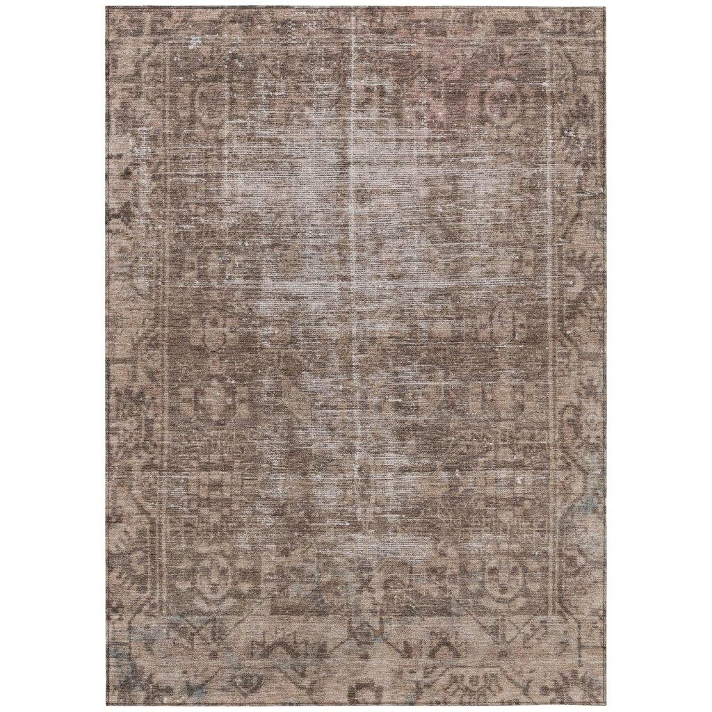 Delaura Brown Washable Indoor - Outdoor Rug - LOOMLAN - LOOMLAN Rugs - Outdoor Rugs