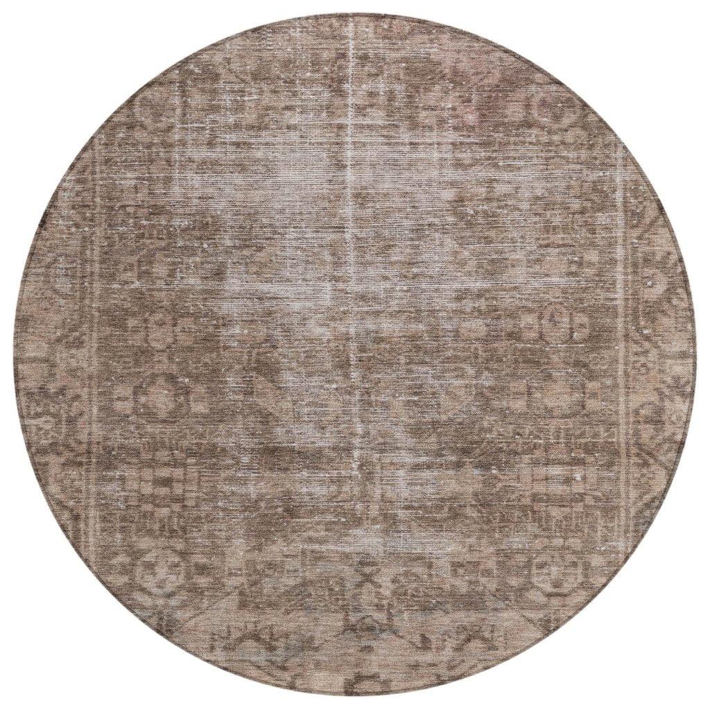 Delaura Brown Washable Indoor - Outdoor Rug - LOOMLAN - LOOMLAN Rugs - Outdoor Rugs