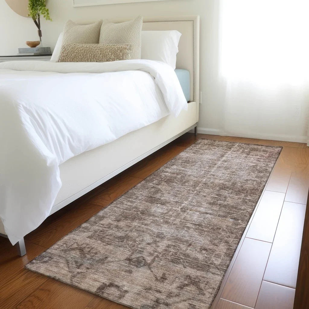 Delaura Brown Washable Indoor - Outdoor Rug - LOOMLAN - LOOMLAN Rugs - Outdoor Rugs