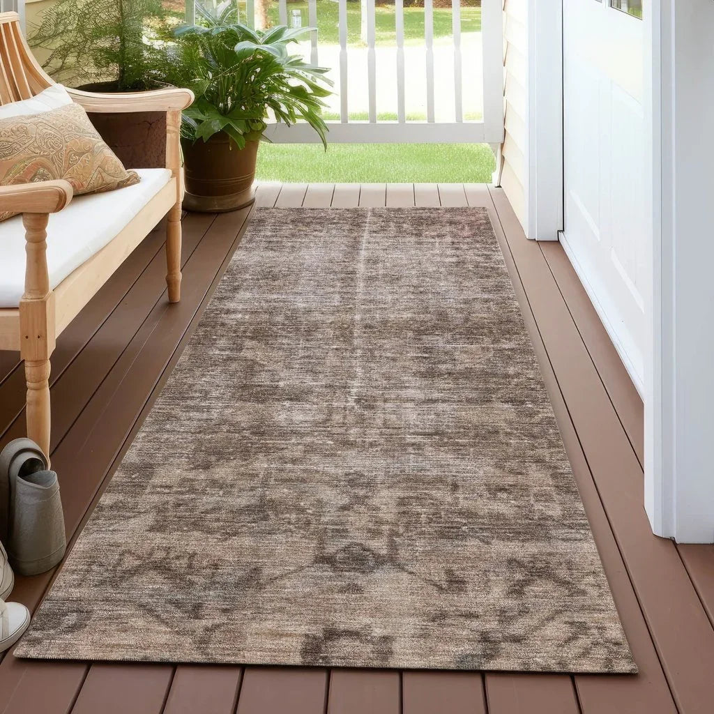 Delaura Brown Washable Indoor - Outdoor Rug - LOOMLAN - LOOMLAN Rugs - Outdoor Rugs