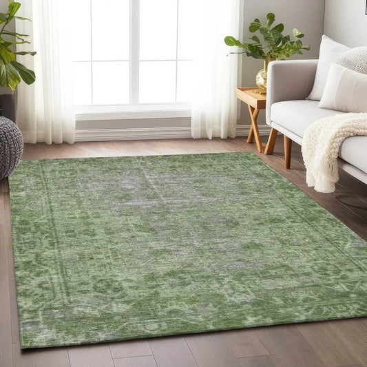 Delaura Fern Washable Indoor - Outdoor Rug - LOOMLAN - LOOMLAN Rugs - Outdoor Rugs