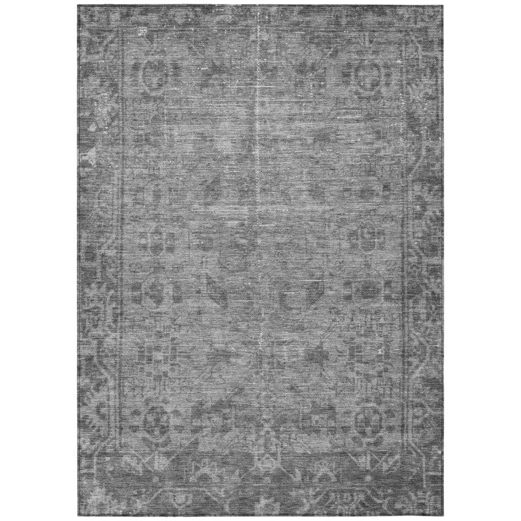 Delaura Gray Washable Indoor - Outdoor Rug - LOOMLAN - LOOMLAN Rugs - Outdoor Rugs