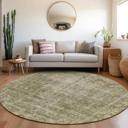 Delaura Green Washable Indoor - Outdoor Rug - LOOMLAN - LOOMLAN Rugs - Outdoor Rugs