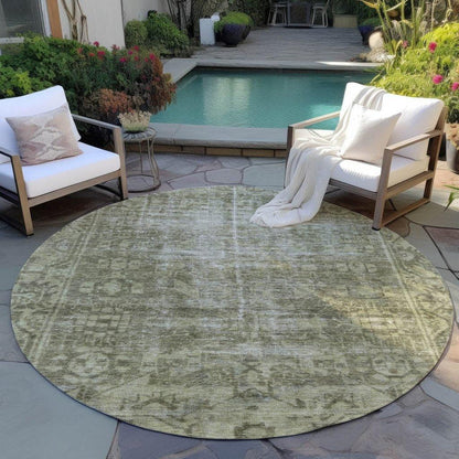 Delaura Green Washable Indoor - Outdoor Rug - LOOMLAN - LOOMLAN Rugs - Outdoor Rugs