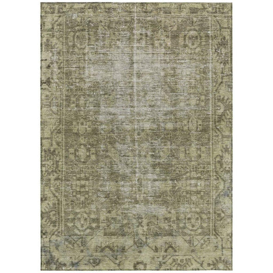 Delaura Green Washable Indoor - Outdoor Rug - LOOMLAN - LOOMLAN Rugs - Outdoor Rugs