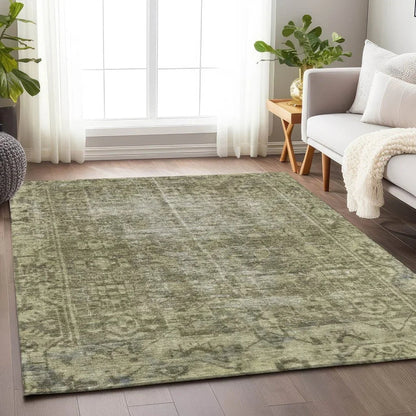 Delaura Green Washable Indoor - Outdoor Rug - LOOMLAN - LOOMLAN Rugs - Outdoor Rugs
