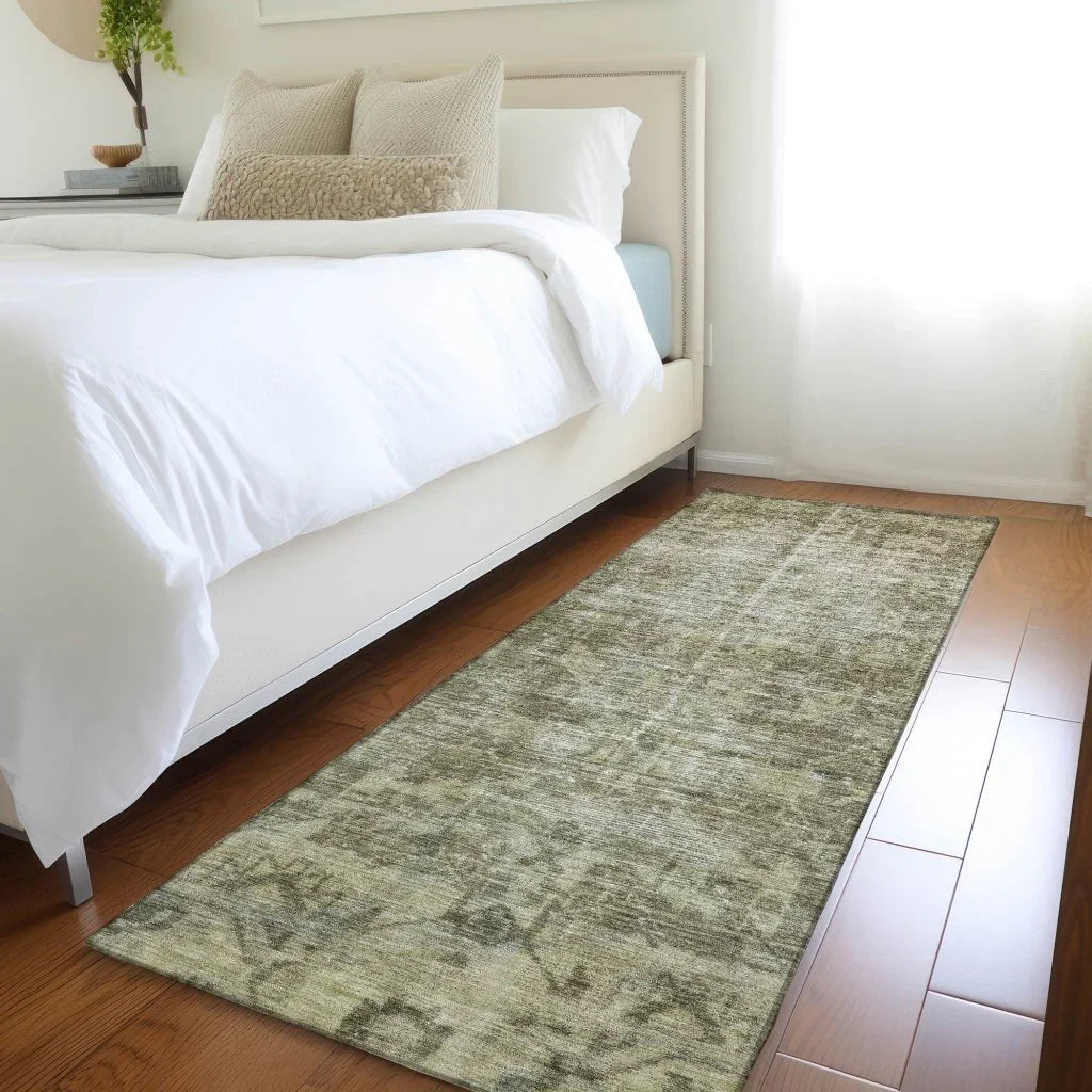 Delaura Green Washable Indoor - Outdoor Rug - LOOMLAN - LOOMLAN Rugs - Outdoor Rugs