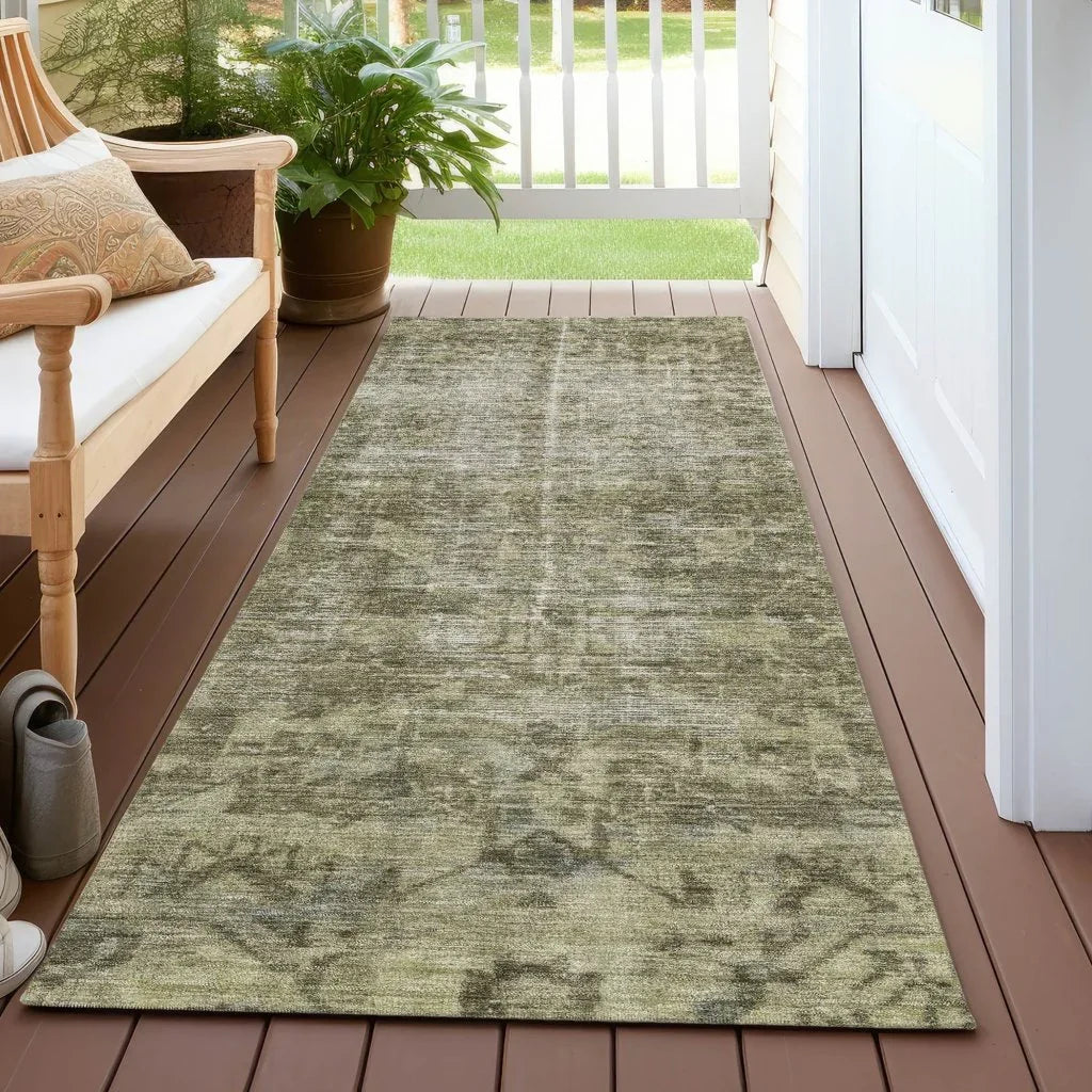 Delaura Green Washable Indoor - Outdoor Rug - LOOMLAN - LOOMLAN Rugs - Outdoor Rugs