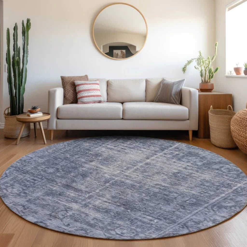 Delaura Navy Washable Indoor - Outdoor Rug - LOOMLAN - LOOMLAN Rugs - Outdoor Rugs