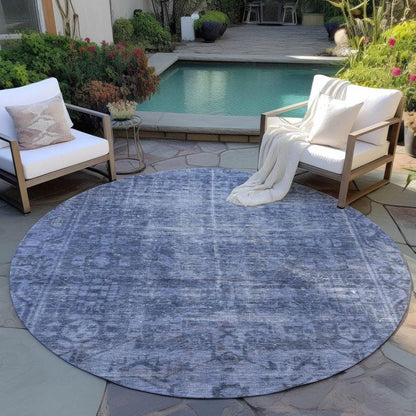 Delaura Navy Washable Indoor - Outdoor Rug - LOOMLAN - LOOMLAN Rugs - Outdoor Rugs