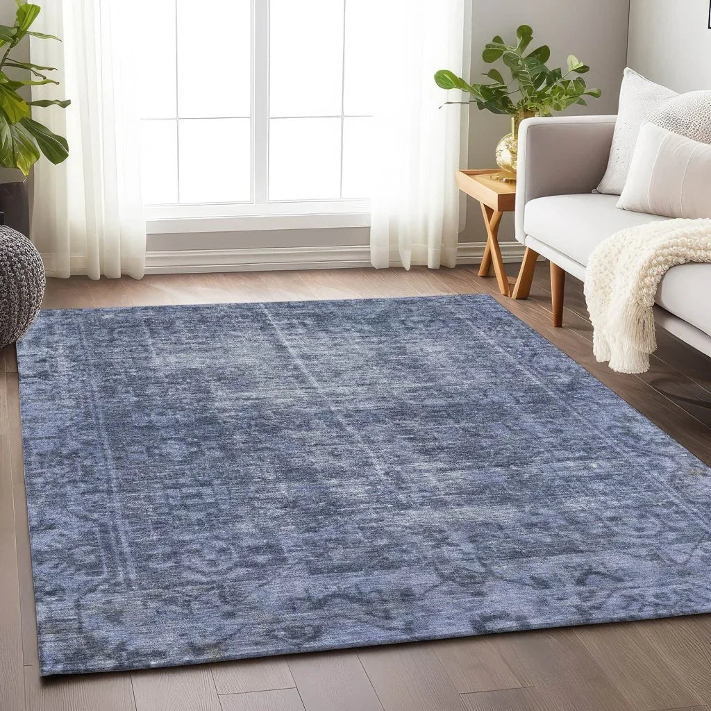 Delaura Navy Washable Indoor - Outdoor Rug - LOOMLAN - LOOMLAN Rugs - Outdoor Rugs
