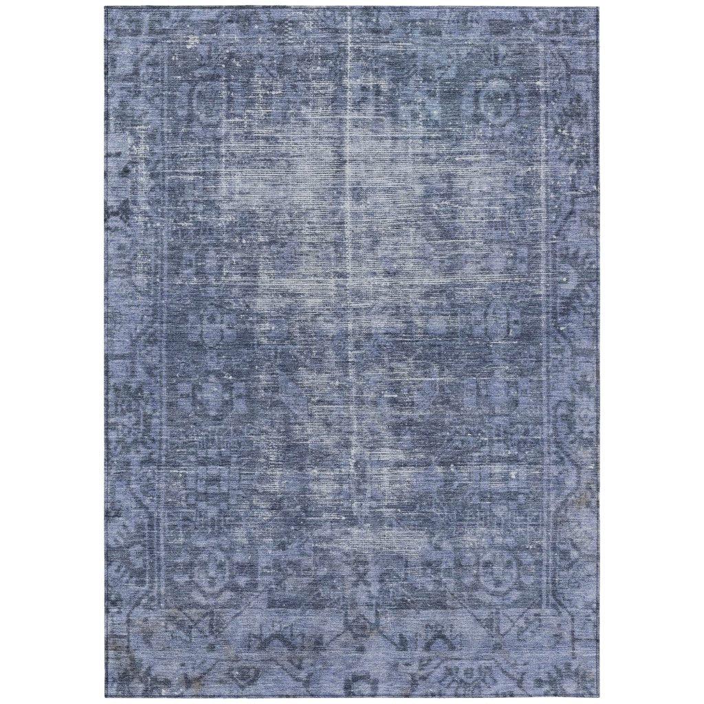 Delaura Navy Washable Indoor - Outdoor Rug - LOOMLAN - LOOMLAN Rugs - Outdoor Rugs