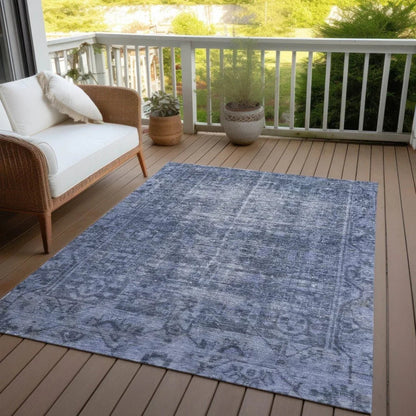 Delaura Navy Washable Indoor - Outdoor Rug - LOOMLAN - LOOMLAN Rugs - Outdoor Rugs