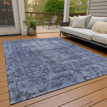 Delaura Navy Washable Indoor - Outdoor Rug - LOOMLAN - LOOMLAN Rugs - Outdoor Rugs