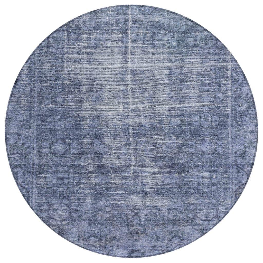 Delaura Navy Washable Indoor - Outdoor Rug - LOOMLAN - LOOMLAN Rugs - Outdoor Rugs