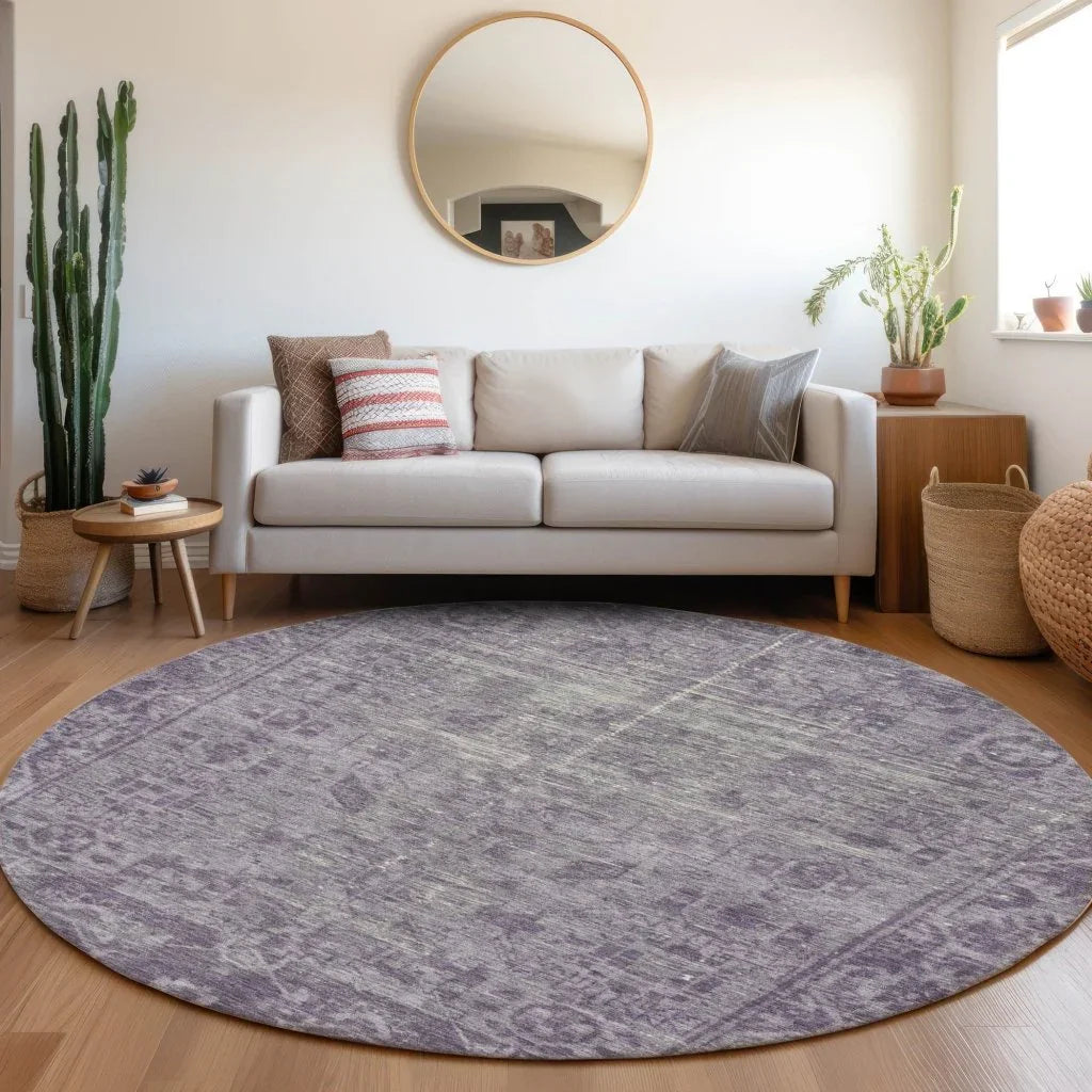 Delaura Purple Washable Indoor - Outdoor Rug - LOOMLAN - LOOMLAN Rugs - Outdoor Rugs
