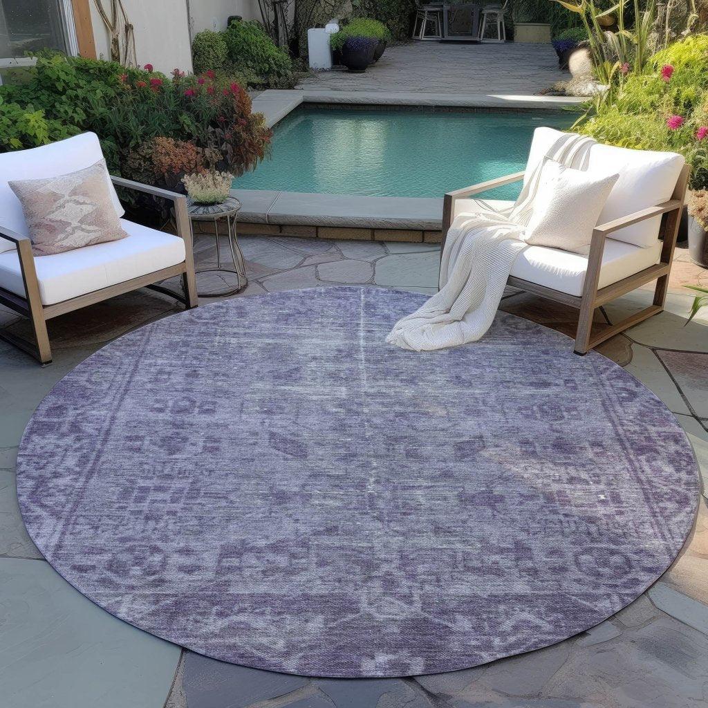 Delaura Purple Washable Indoor - Outdoor Rug - LOOMLAN - LOOMLAN Rugs - Outdoor Rugs