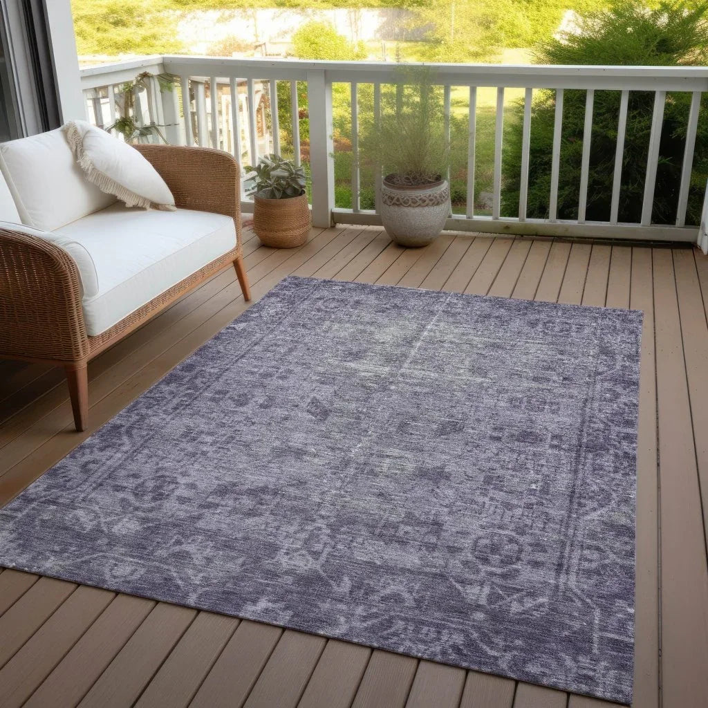 Delaura Purple Washable Indoor - Outdoor Rug - LOOMLAN - LOOMLAN Rugs - Outdoor Rugs