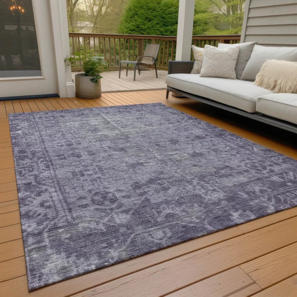 Delaura Purple Washable Indoor - Outdoor Rug - LOOMLAN - LOOMLAN Rugs - Outdoor Rugs