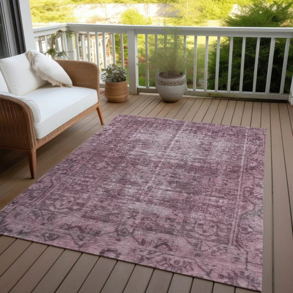 Delaura Red Washable Indoor - Outdoor Rug - LOOMLAN - LOOMLAN Rugs - Outdoor Rugs