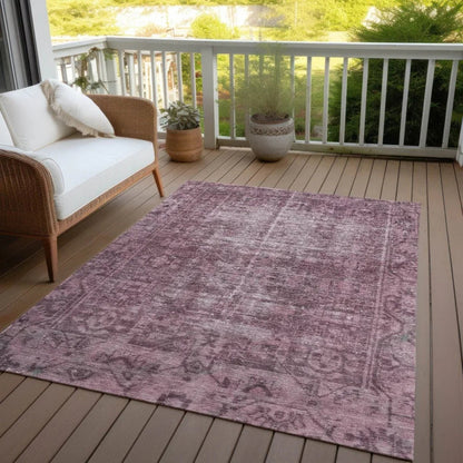 Delaura Red Washable Indoor - Outdoor Rug - LOOMLAN - LOOMLAN Rugs - Outdoor Rugs