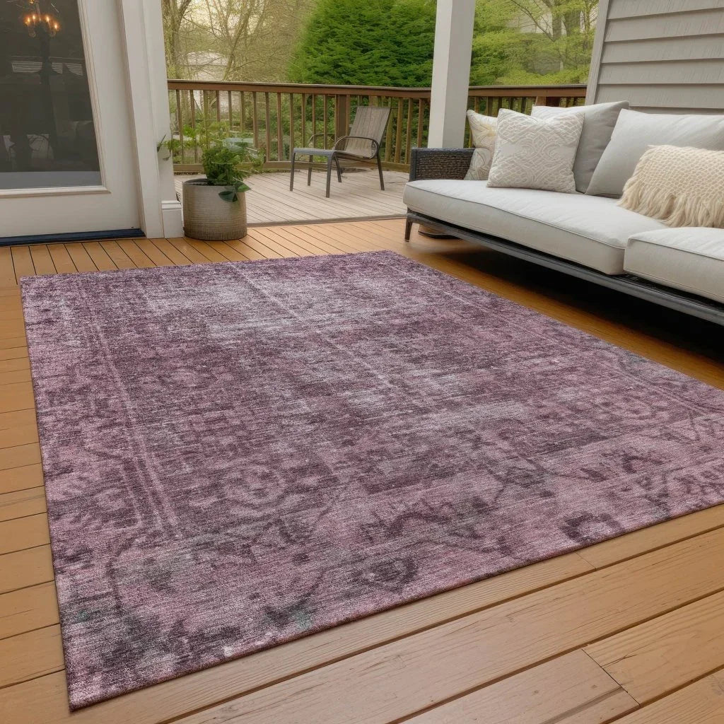 Delaura Red Washable Indoor - Outdoor Rug - LOOMLAN - LOOMLAN Rugs - Outdoor Rugs