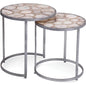 Delia Bunching Metal Silver Round Accent Table - LOOMLAN - Bassett Mirror - Side Tables