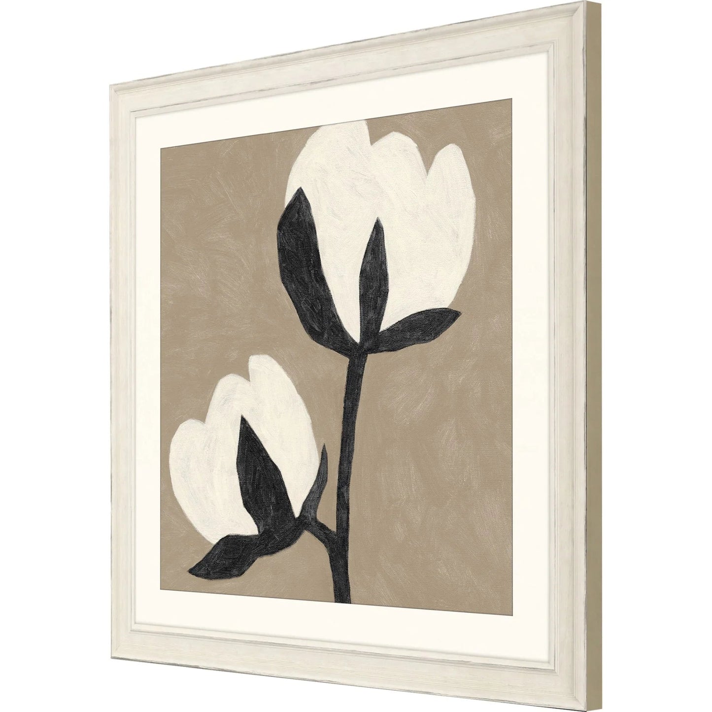 Delicate Sketch Wood White Framed Wall Art