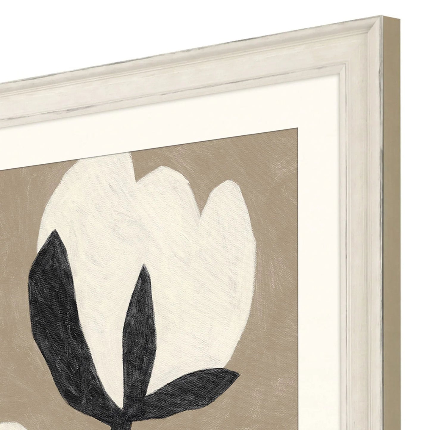 Delicate Sketch Wood White Framed Wall Art