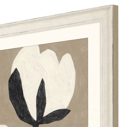 Delicate Sketch Wood White Framed Wall Art